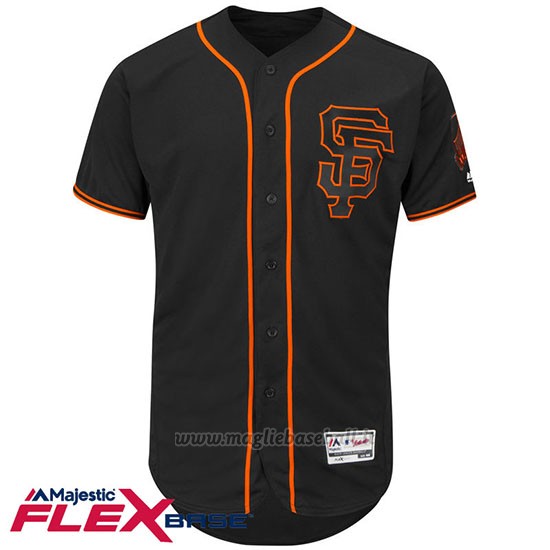 Maglia Baseball Uomo San Francisco Giants Blank Nero Flex Base Autentico Collezione